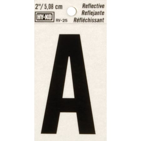 Hy-Ko Vinyl 2 In. Reflective Adhesive Letter, A RV-25/A